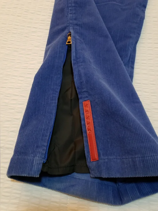 PRADA Men's Straight Leg Corduroy Ankle Zip Pants (52|33x29) Blue - Picture 7 of 8